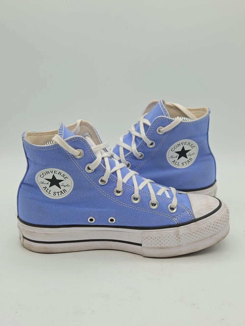 Converse Platform Lift Blue High-Top Sneakers Size Women's 7.5 - Picture 1 of 8